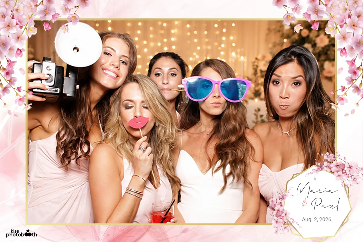 Wedding photo booth animated GIF layout with floral design